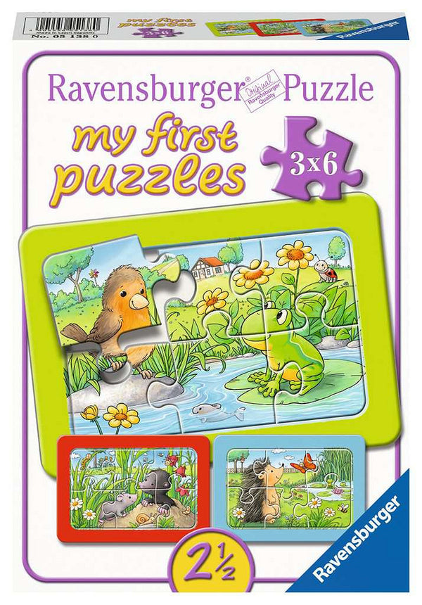 Mijn eerste puzzel Kleine dieren in de tuin 3x6 stukjes