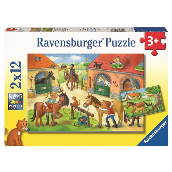 Ravensburger Puzzel Vakantie op de Manege 2x12 Stukjes