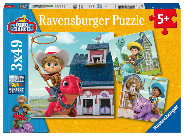 Puzzel 3x49 stukjes Dino Ranch