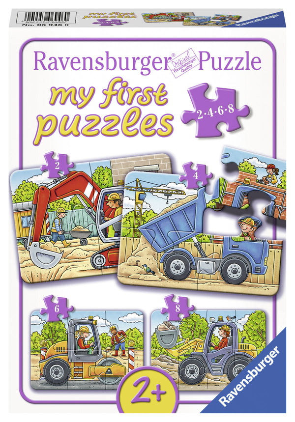 Mijn Eerste Puzzels - Bouwvoertuigen, 4in1