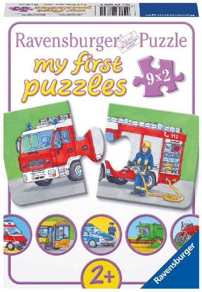 Special Voertuigen puzzel, 9x2st.
