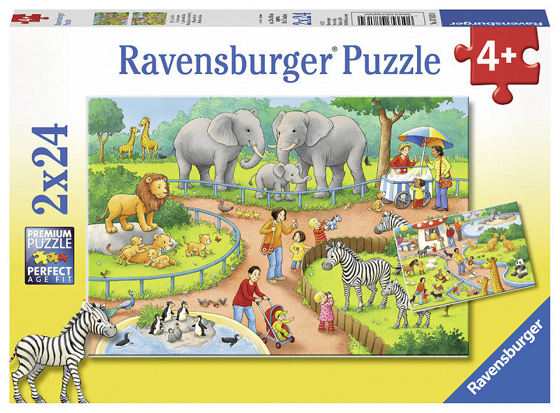 Ravensburger Puzzel Dag in de Dierentuin 2x24 Stukjes
