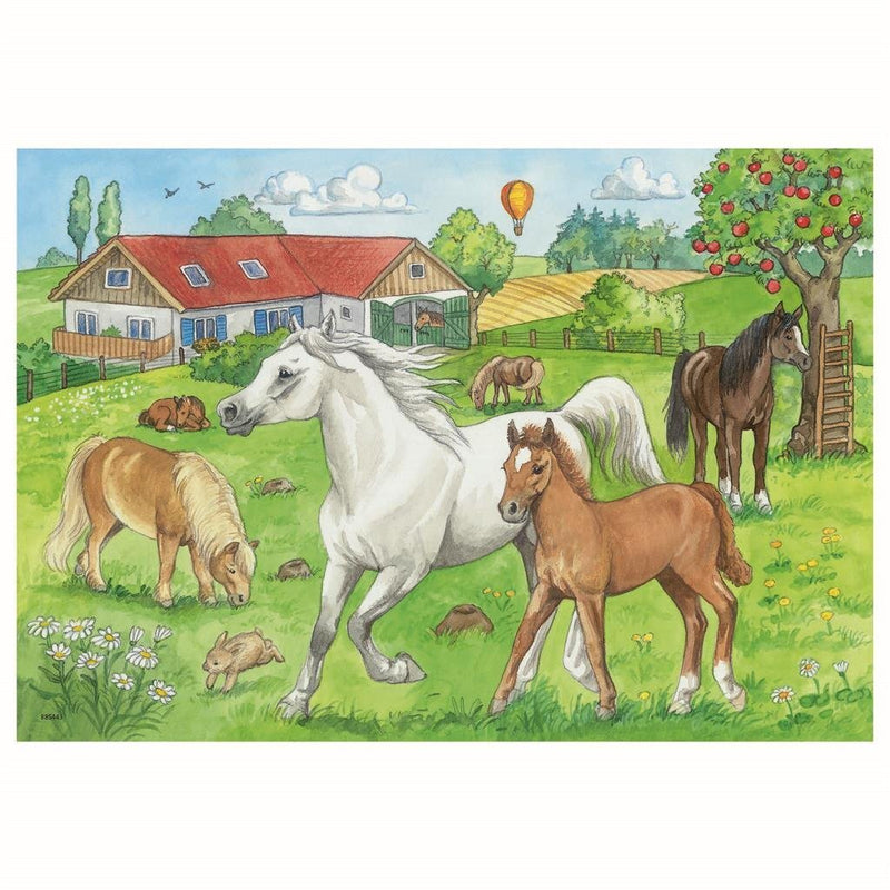 Puzzel 2x24 stukjes Op de manege