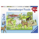 Puzzel 2x24 stukjes Op de manege