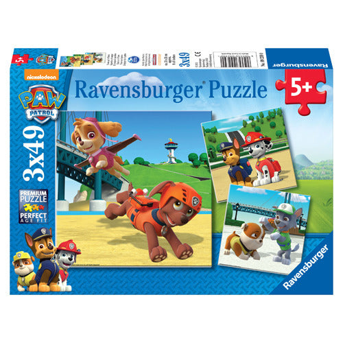 PAW Patrol Puzzel -Team op 4 Poten, 3x49st.
