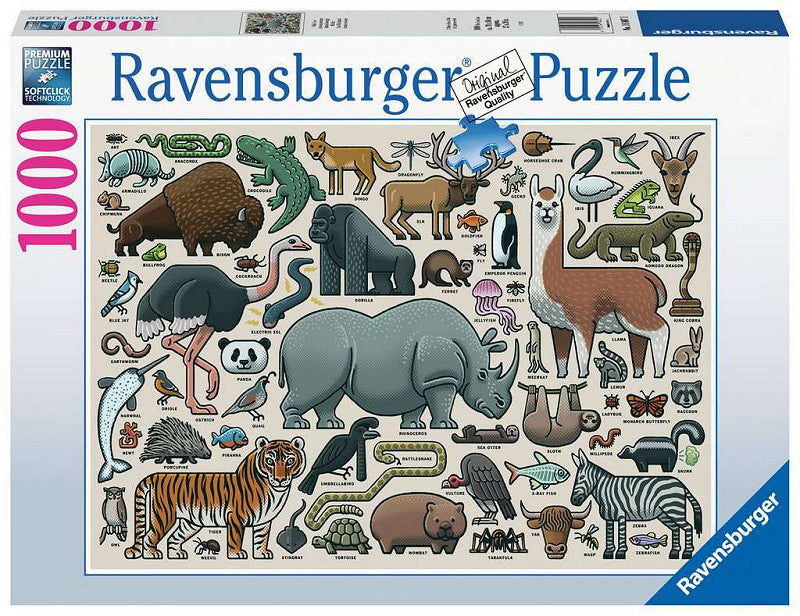 Puzzel 1000 stukjes Wilde Dieren