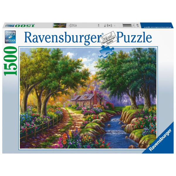 Ravensburger Puzzel Cottage bij de Rivier, 1500st.