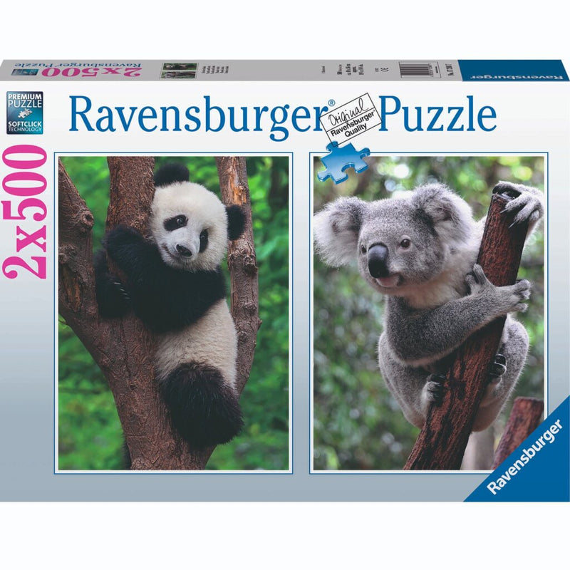 Ravensburger Puzzel Panda en Koala 2x500 Stukjes