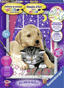 Schilderen op Nummer - Knuffelende Viervoeters