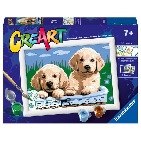 Ravensburger CreArt Schilderen op Nummer Schattige Puppy&#039;s