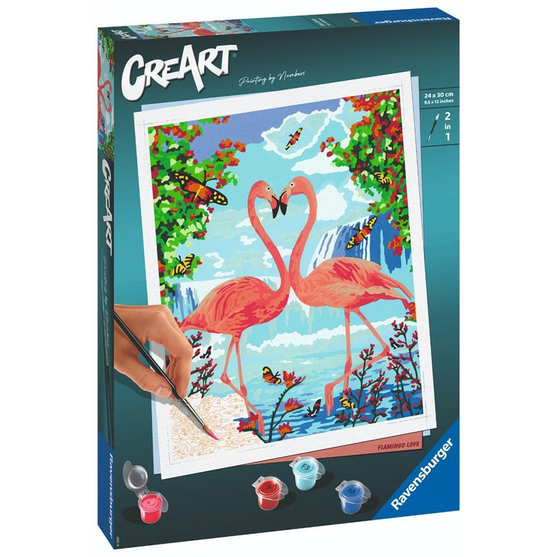 CreArt Schilderen op Nummer - Flamingo Love