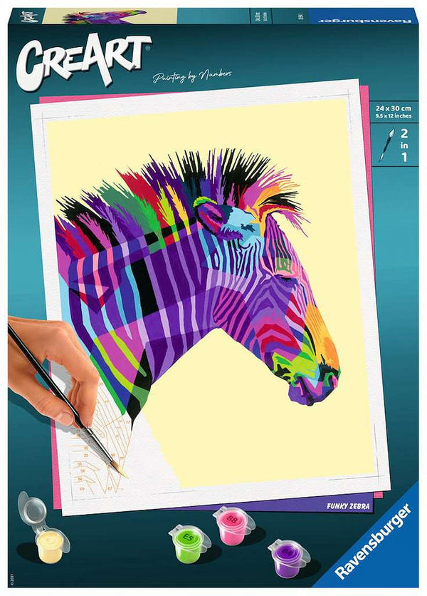 CreArt Schilderen op Nummer - Zebra