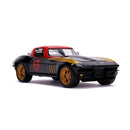 Jada Die-Cast Black Marvel Avengers Black Widow 1966 Chevy + Figuur 1:24