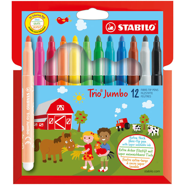 12 stabilo trio jumboXXL viltstift380/12