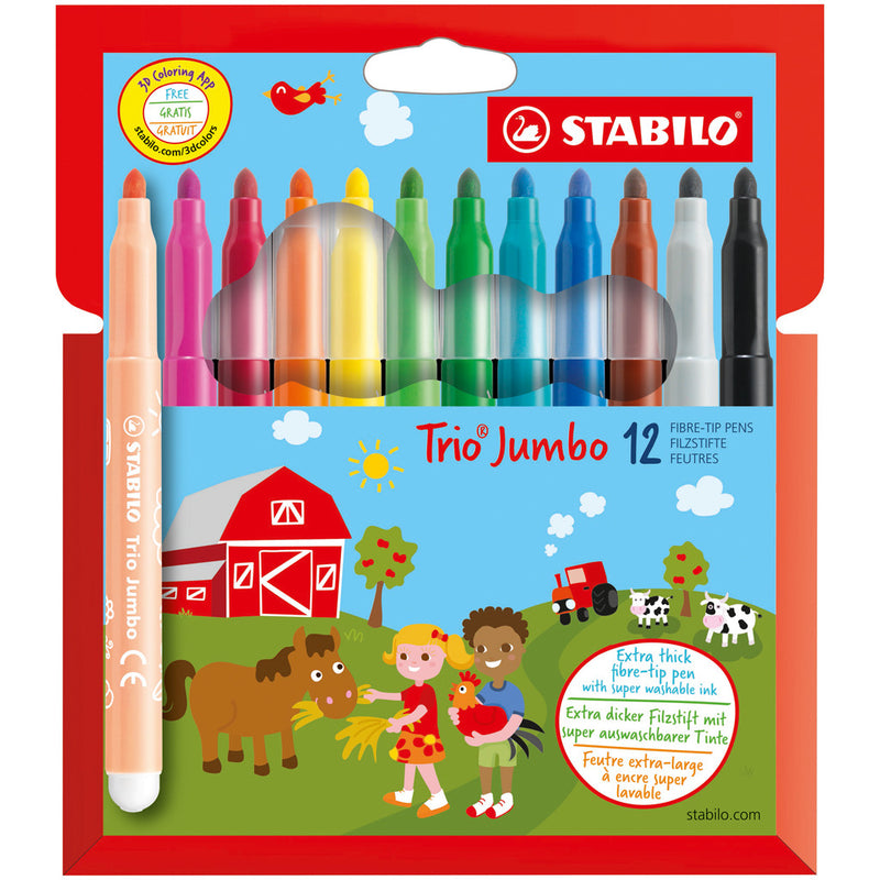 12 stabilo trio jumboXXL viltstift380/12