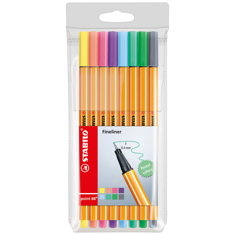 STABILO point 88 Pastel - Fineliner - Set Met 6 Stuks