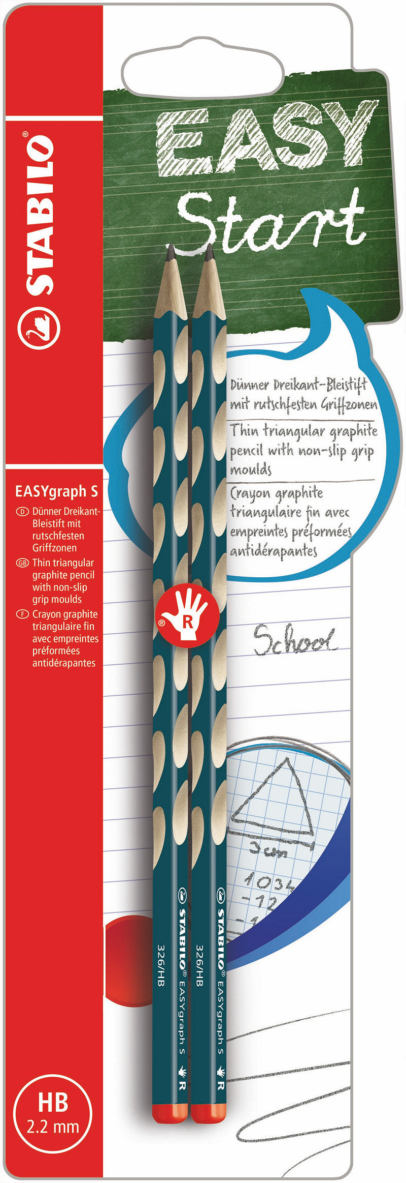 STABILO EASYgraph S HB groen R 2 stuks