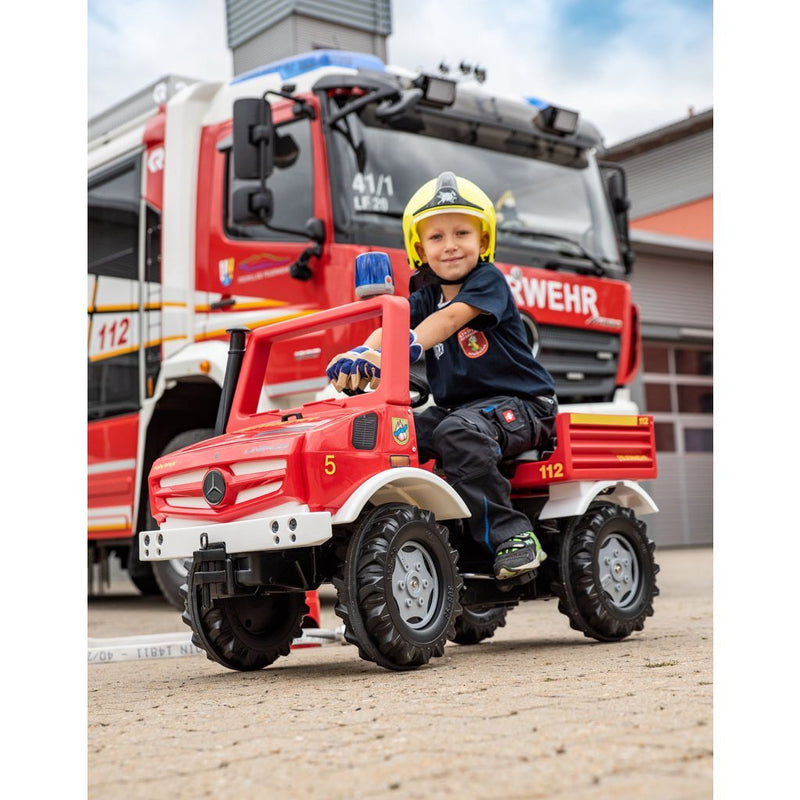 trapvoertuig RollyUnimog Fire 118 x 81 x 54 rood