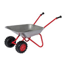 stalen kruiwagen zilver/rood