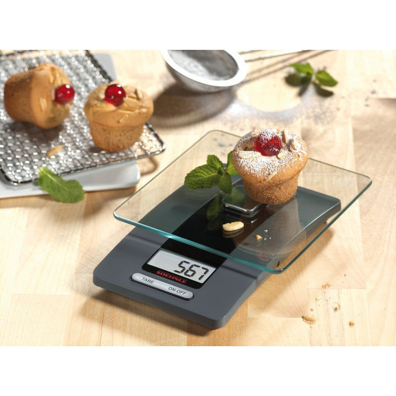 Soehnle 65106 Fiesta Digitale Keukenweegschaal Glas/Grijs