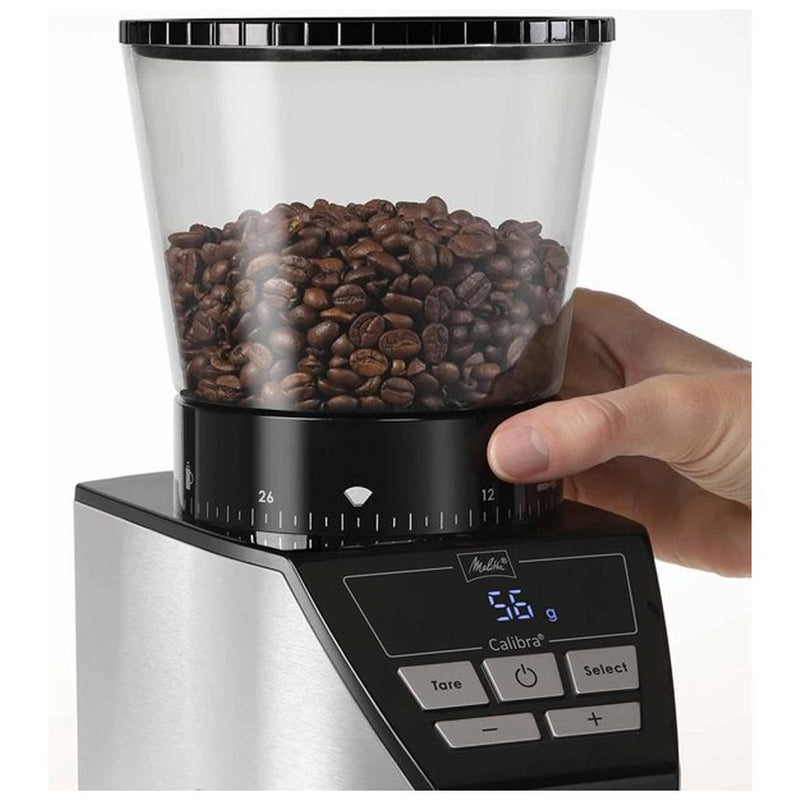 Melitta SST 1027-01 Calibra Koffiemolen met Weegschaal Zwart/RVS