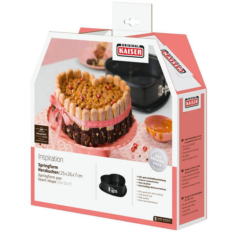 Kaiser 2300659701 Inspiration Springvorm Hart 25x26x7 cm Zwart