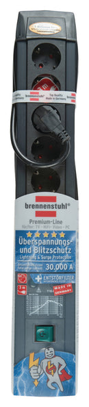 Brennenstuhl BN-1156000396 Overspanningsbeveiligde Stekkerdoos Premium-line 6-wegs 3.00 M - Geaard