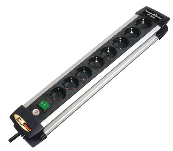 Brennenstuhl 8FACH Premium Line Contactdoos 8voudig Zwart/Zilver