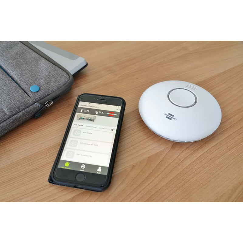 Brennenstuhl 1290090 &reg;connect Slimme Rook- En Hittemelders Wrhm01 Met App-melding En Doordringe