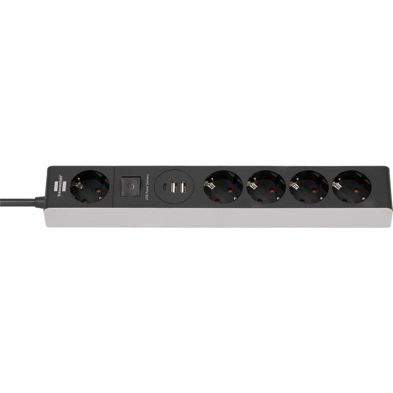 Brennenstuhl 1159780615 Stekkerdoos Met Usb Power Delivery 5-voudig Grijs / Zwart