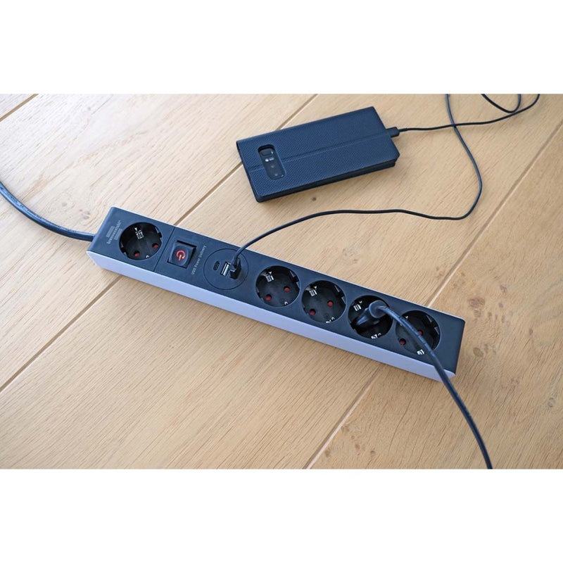 Brennenstuhl 1159780615 Stekkerdoos Met Usb Power Delivery 5-voudig Grijs / Zwart