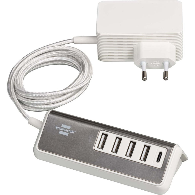 Brennenstuhl 1508230 Estilo Usb-multilader Met 1,50 M Textiel Kabel 4x Usb A + 1x Usb C