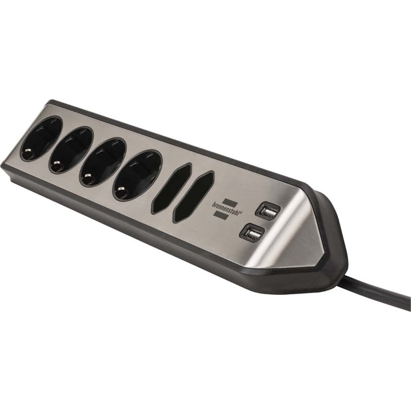 Brennenstuhl 1153590610 Estilo Hoekaansluitdoosstrook Met Usb Laadfunctie 6-weg 4x Beschermend Cont