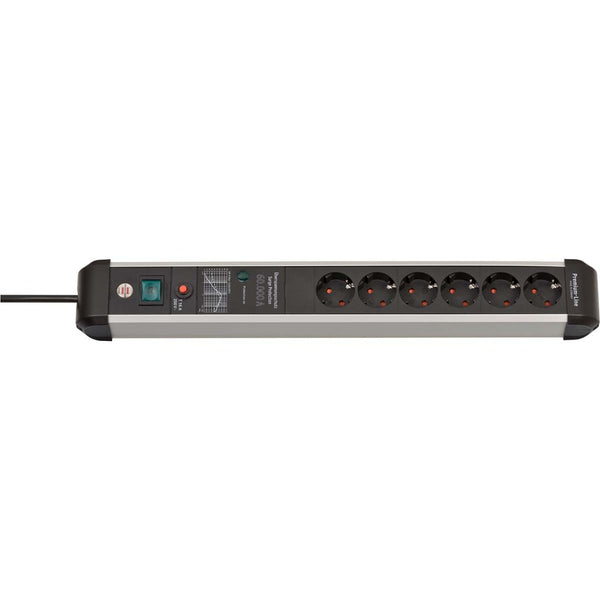 Brennenstuhl 1391010600 Premium-protect-line 60.000a Stekkerdoos Met Overspanningsbeveiliging 6-vou