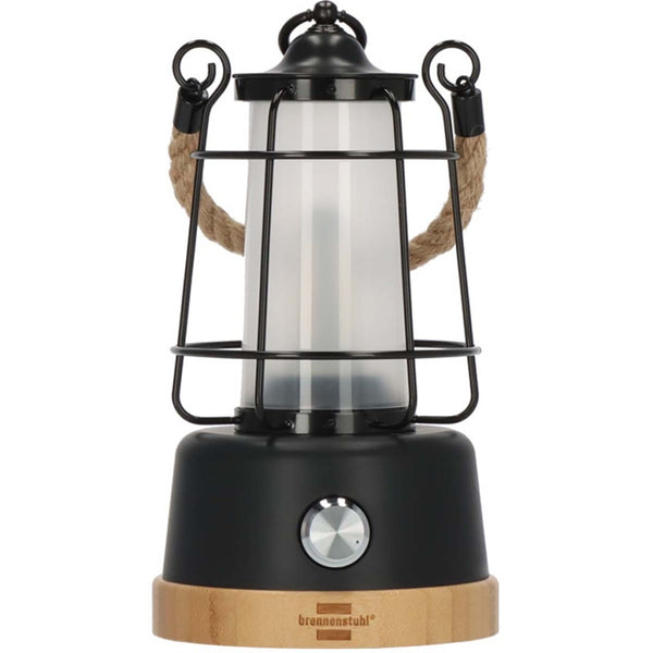 Brennenstuhl 1171800 Oplaadbare Campinglamp Cal 1 Met Henneptouw En Bamboevoet (370 Lm, Ip44, Brand