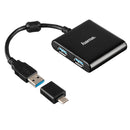Hama USB-3.1-hub 1:4 Incl. USB-C-adapter Bus-powered Zwart