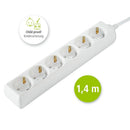 Hama Distribution Panel 6 Sockets Child-proof 1.4 M White