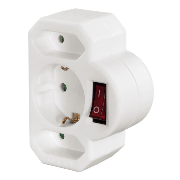 Hama Socket Adapter 3Way W.Switc