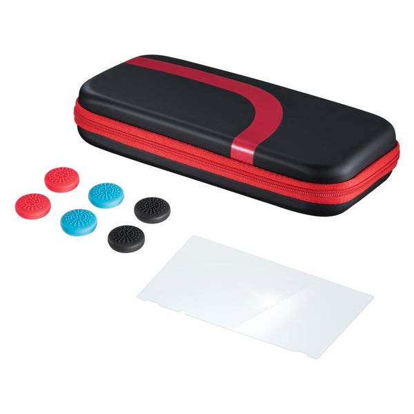 Hama Set (tas,beschermglas,control-opzetstukken) Voor N. Switch,zwart/rood