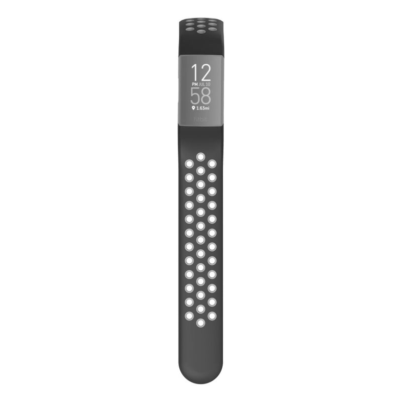 Hama Sportpolsband Voor Fitbit Charge 3/4 Ademend Horlogebandje Zwart/grijs