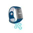 Hama Sportpolsband Voor Fitbit Charge 3/4 Ademend Horlogebandje Blauw/grijs