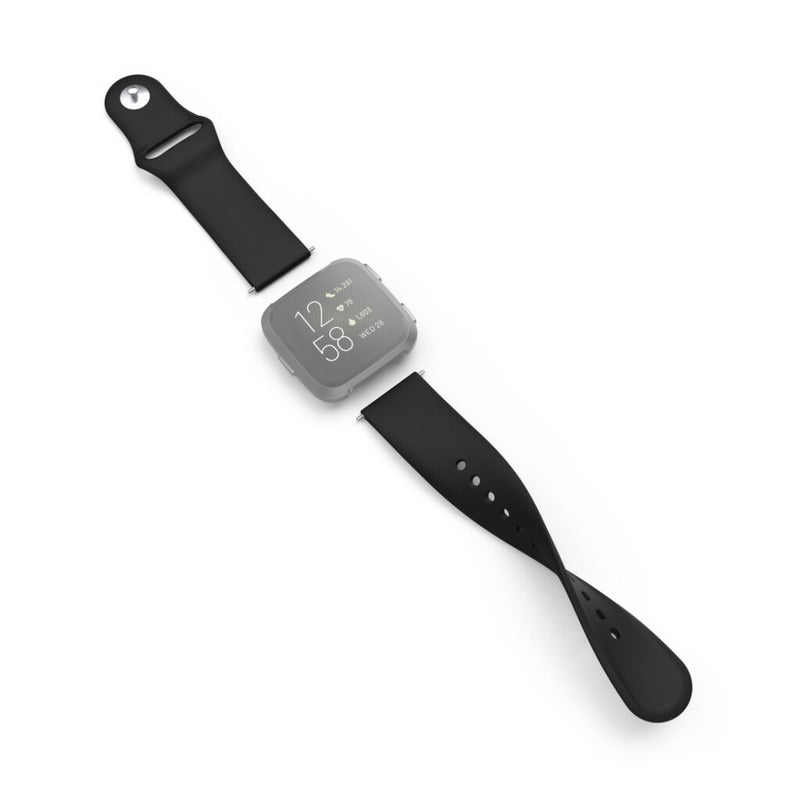 Hama Polsband Voor Fitbit Versa 2/Versa (Lite) Vervangende Sil. Polsband Zwart