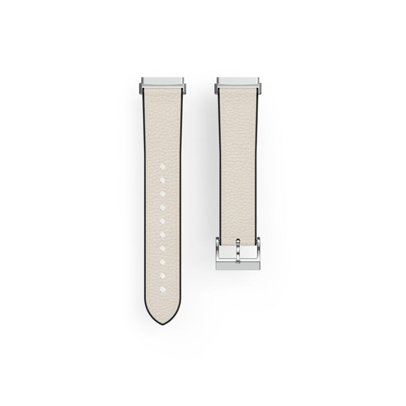 Hama Polsband Voor Fitbit Versa 3/Sense Horlogebandje Van Leer En Silic. Wit