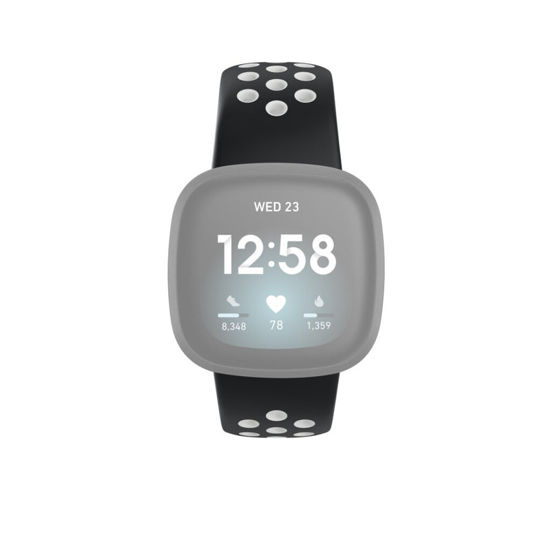 Hama Sportpolsband Voor Fitbit Versa3/Sense Ademend Universeel Zwart/grijs