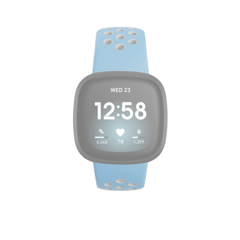 Hama Sportpolsband Voor Fitbit Versa3/Sense Ademend Univ. Lichtblauw/grijs