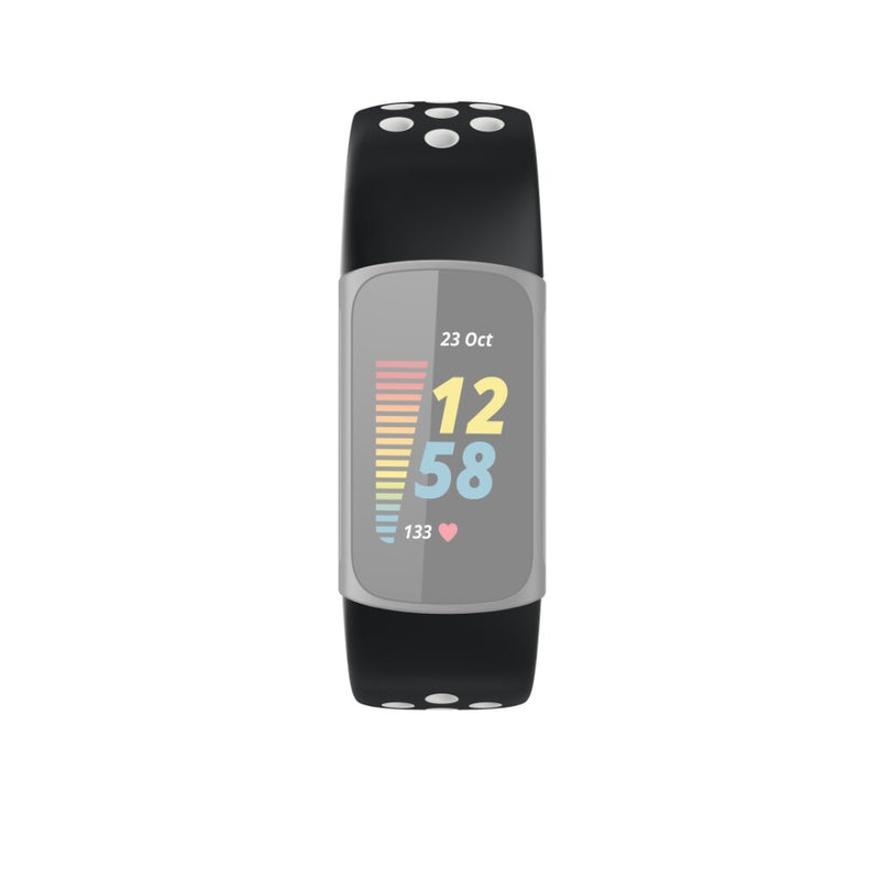 Hama Sportpolsband Voor Fitbit Charge 5 Ademend Horlogebandje Zwart/grijs