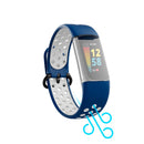 Hama Sportpolsband Voor Fitbit Charge 5 Ademend Horlogebandje D.blauw/grijs