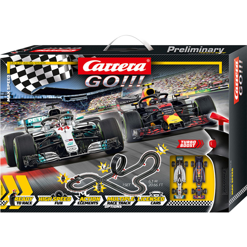 Carrera Go!!! Max Speed Racebaan Set 630 cm + 2 Controllers en 2 Auto&