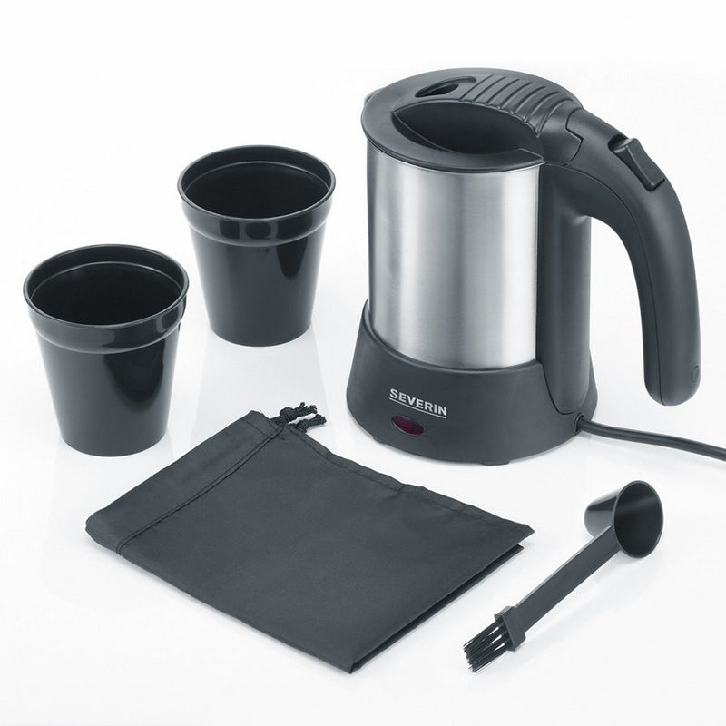 Severin WK3646 Reis Waterkoker met Tas 0.5L 1000W RVS/Zwart