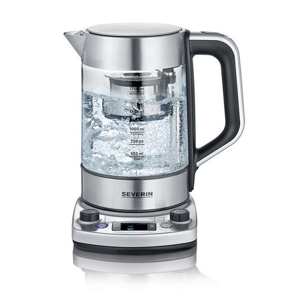 Severin WK3422 Glaswaterkoker 1.5L 3000W RVS/Zwart